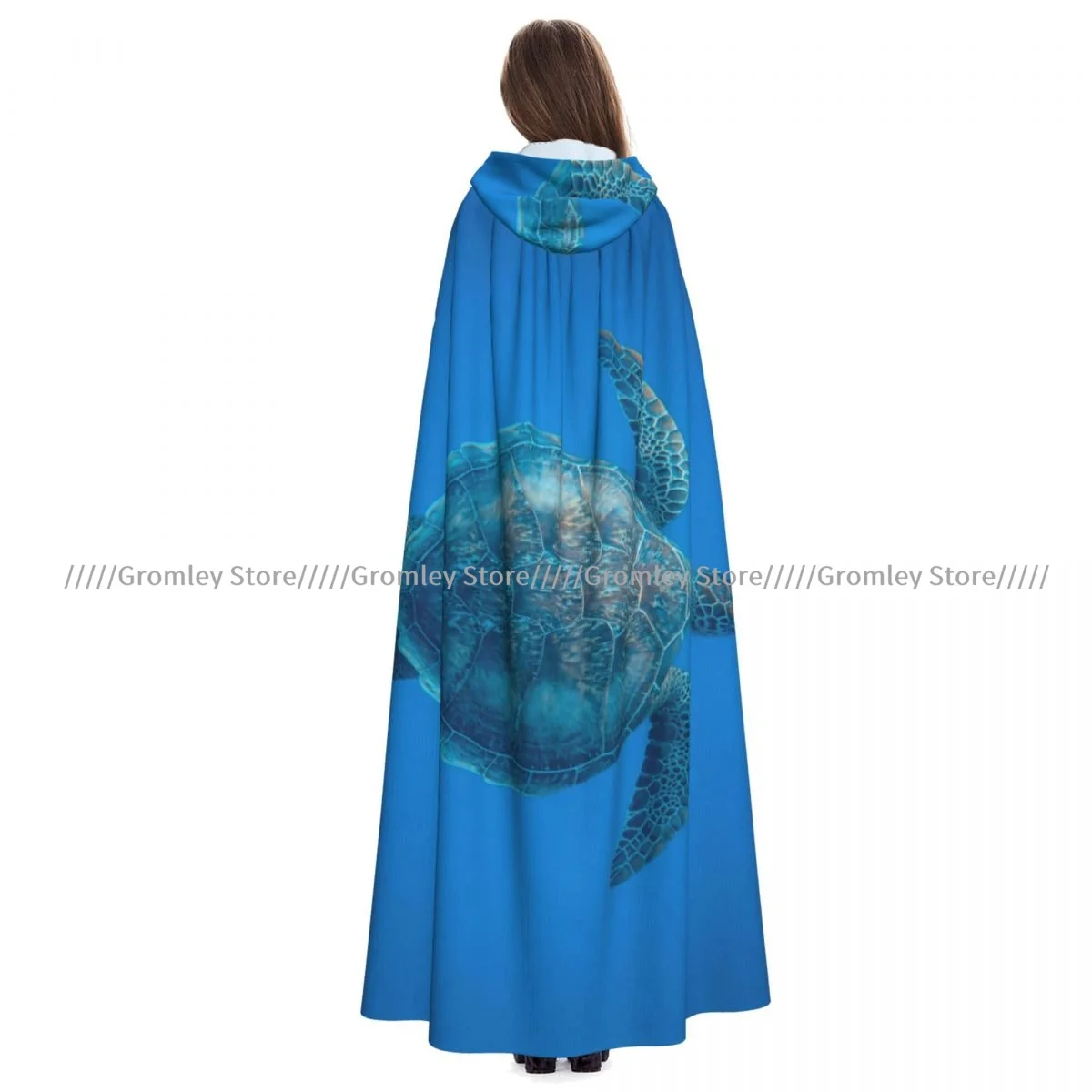 

Witch Long Hooded Robe Turtle Swimming Sea Halloween Cloak Cosplay Costumes for Adult