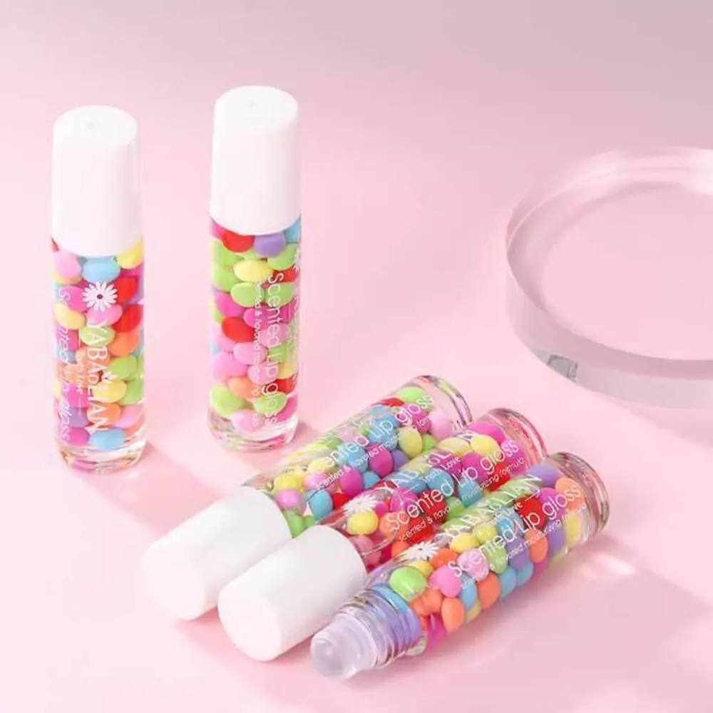 Hydrating Macaron Lip Balm Preventing Dryness And Crack Natural Lip Oil For Autumn And Winter With Round Ball Liquid Lip Gloss