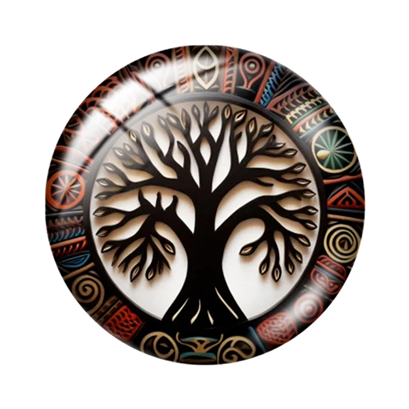 Watercolor Tree of Life 10pcs 12mm/16mm/18mm/30mm Round Photo Glass Cabochon 25mm Demo Flat Back Making findings
