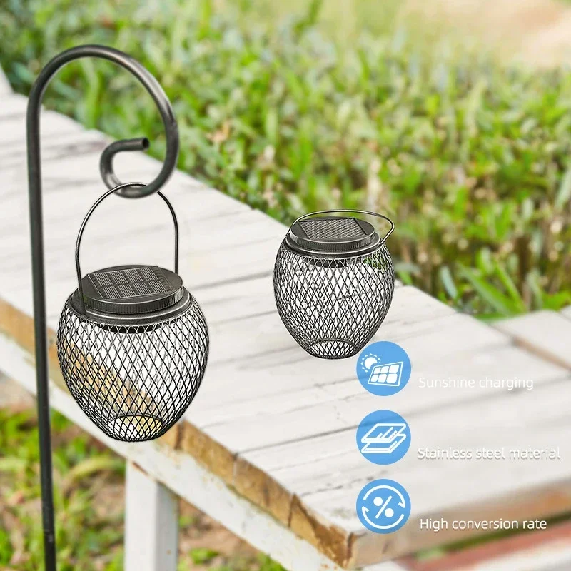 Outdoor Solar Hangende Lantaarn Lichten Metalen Decoratieve Tuinlampen Verlichting voor Tuin Patio Binnenplaats Gazon Pathway Boom Decor