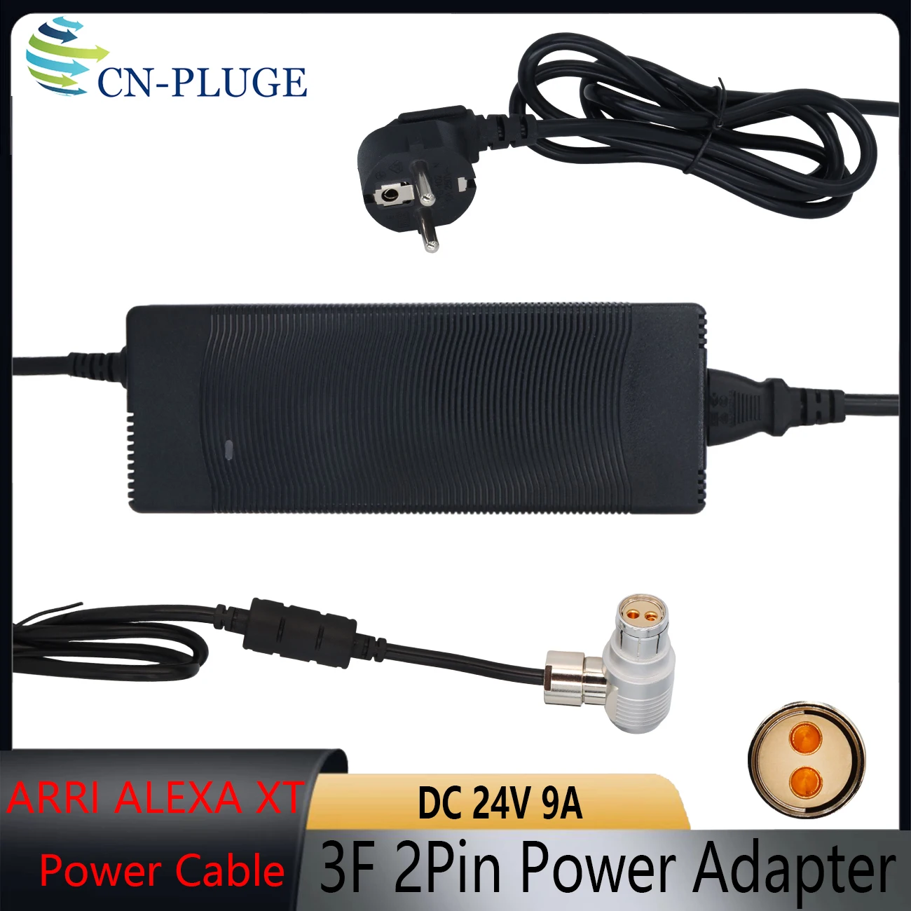 ARRI ALEXA XT,SXT Camera Power Adapter 3F 2Pin Female 24V DC Power Adapter 110V-220V