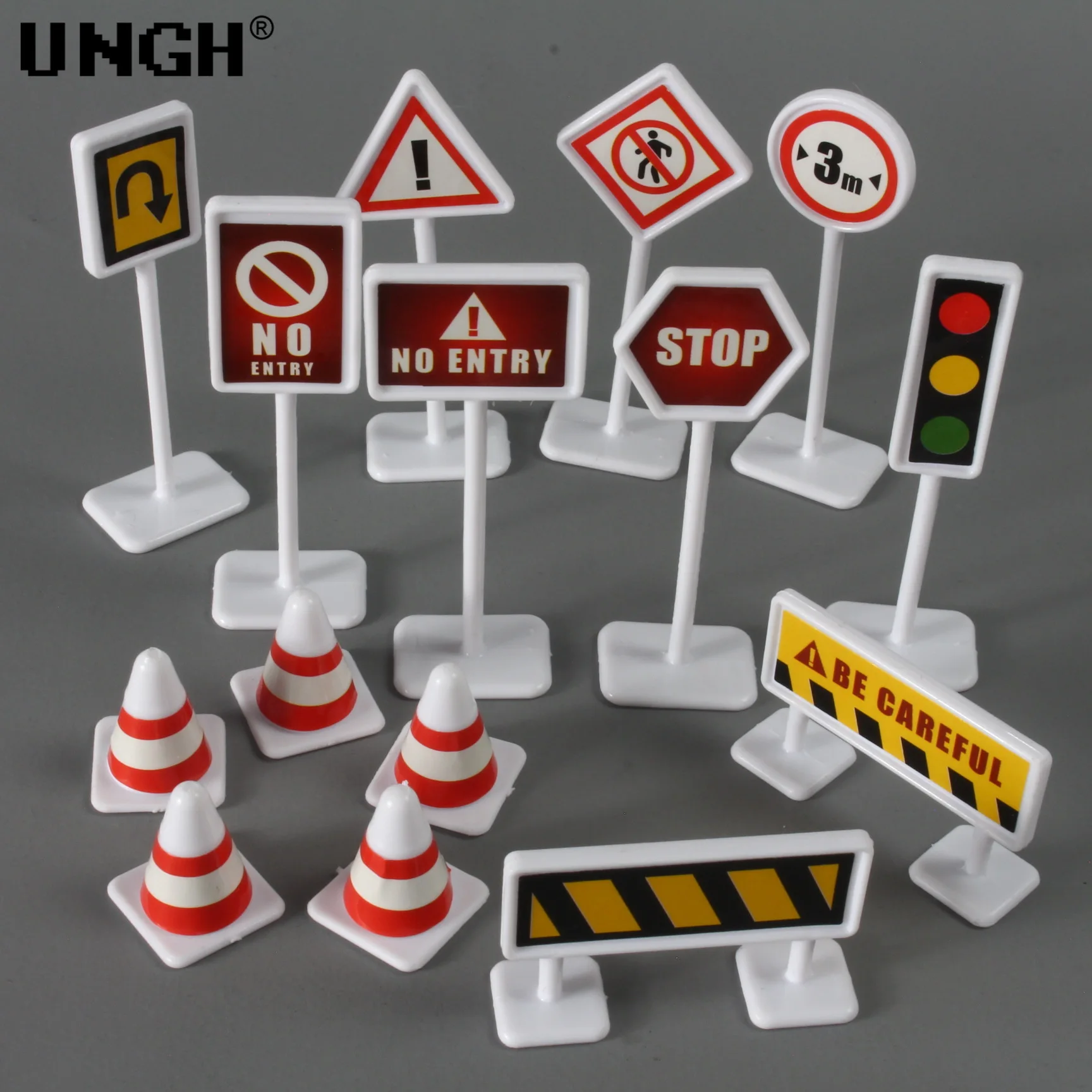 15Pcs/Set Toddler Mini Traffic Signs Model Toy Road Block Children Safety Education Kids Puzzle Traffic Toys Boys Girls Gifts