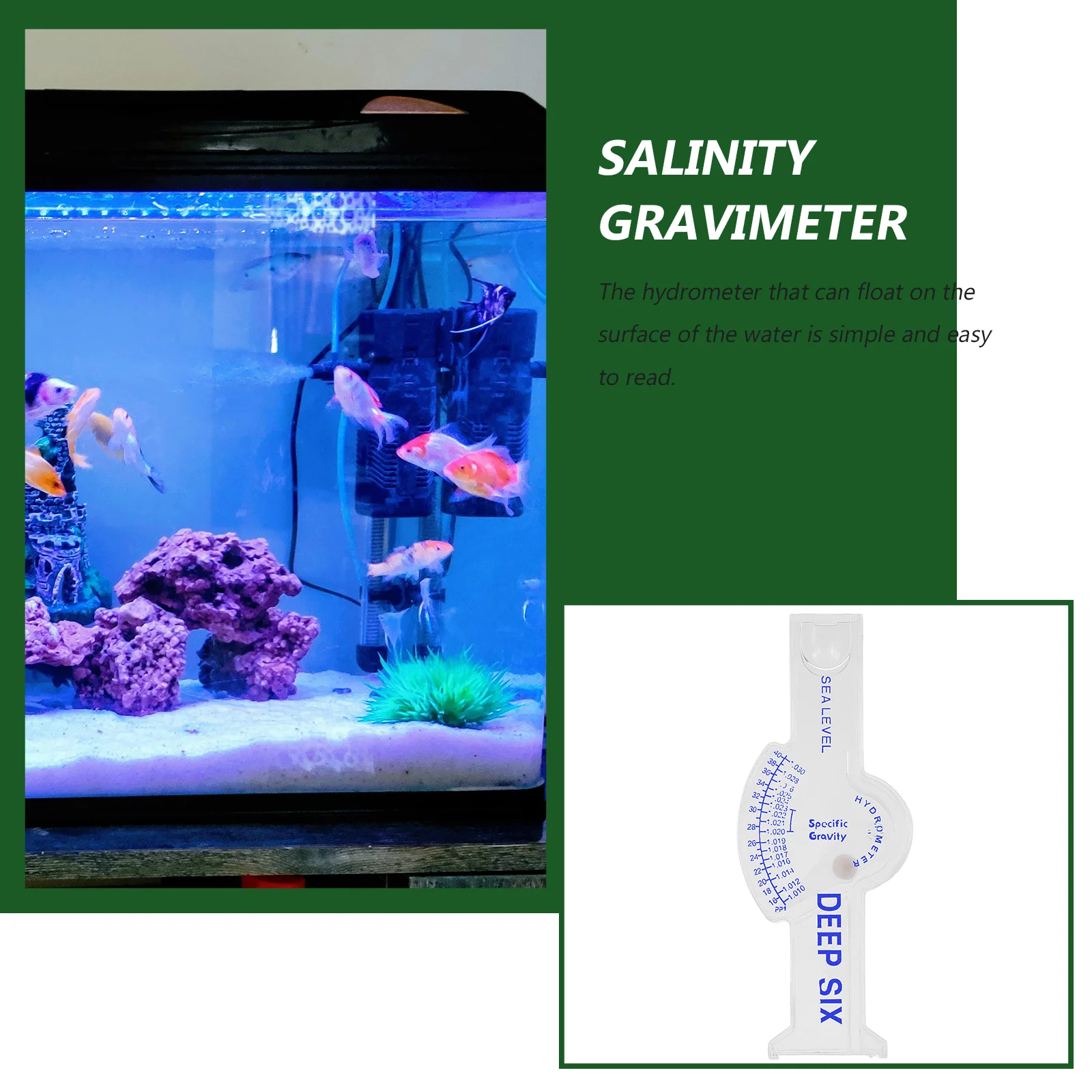 Accurate Automatic Hydrometer Salt Water Meter Salinimeter for Fish Tank (Rectangle Type) gravimeter
