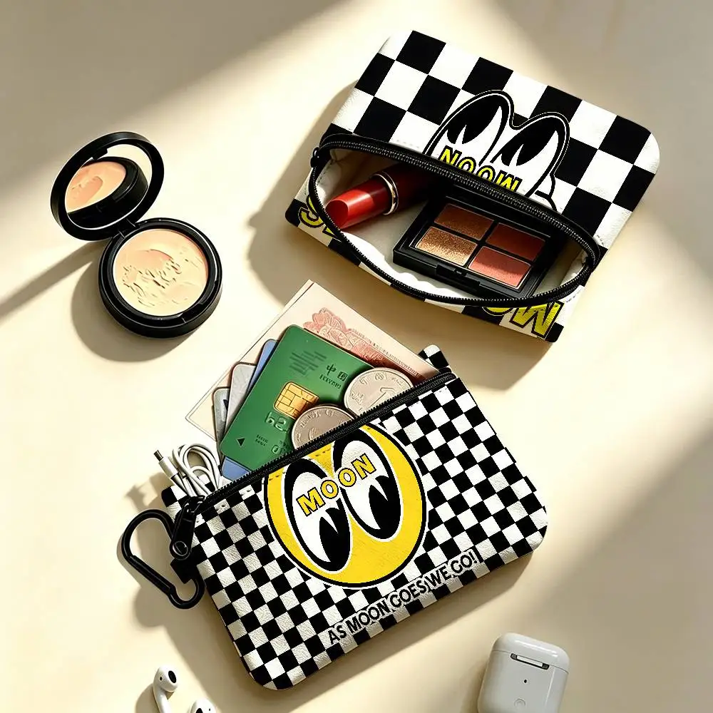 JDM-MOON-EYES Wear-resistant Oxford Cloth Coin Purse Portable Backpack Hanging Card Storage Bag