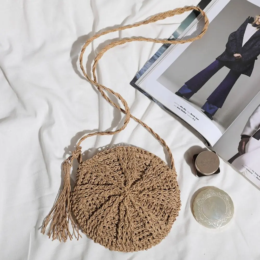 

Large Capacity Purse Wallets Coin Purse Straw Weave Messenger Bags Women Handbags Shoulder Bags Small Beach Bag Crossbody Bags
