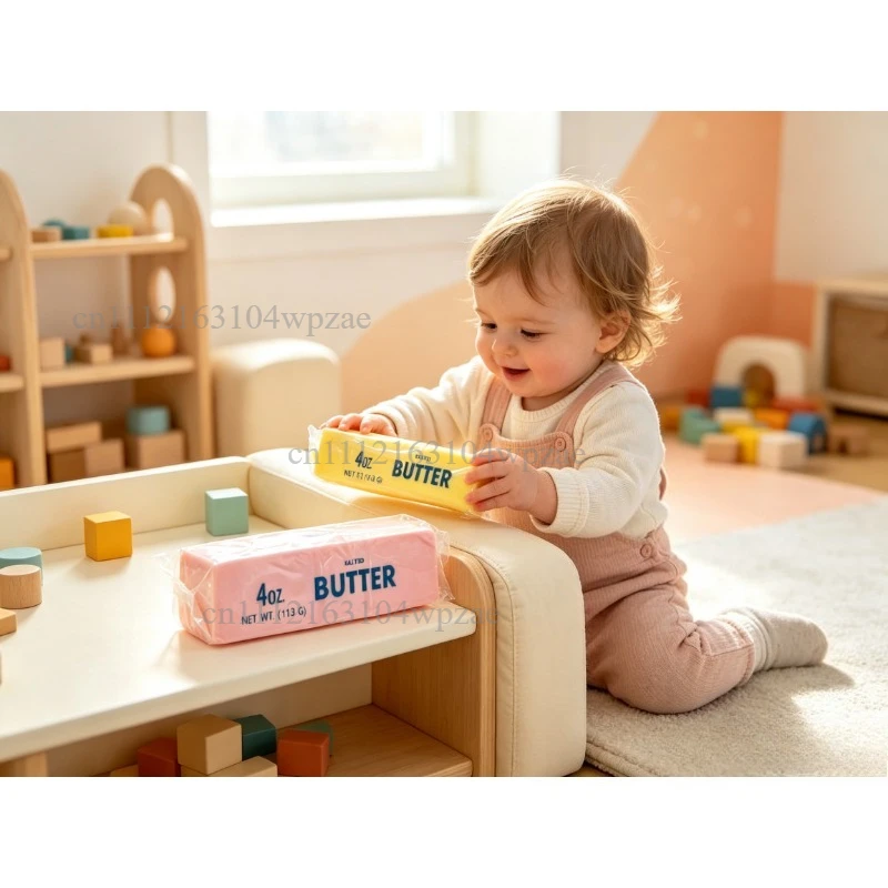 Butter-Stick-Quetschball, knisternd, langsam zurückfedernd, Quetschspielzeug, knisterndes sensorisches Fidget-Spielzeug, zur Angstlinderung, Handübungs-Geschenk – Detail 5