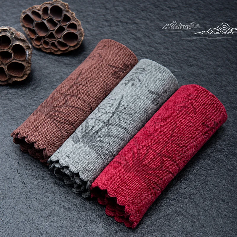 GIANXI Portable Kitchen Tea Towel Tourist Hotels Dry Handkerchief Red Absorbent Towel Coffee towel Towel Kitchen Accessories