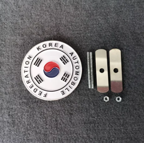 JDM Style Car 3D Metal Front Grille Republic of Korea Flag Emblem Badge Sticker Mini Cooper Accessories Countryman Clubman JAF