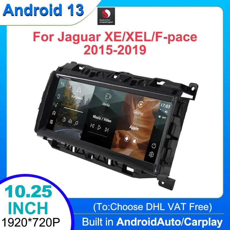 Android 13 Wireless Carplay Auto For Jaguar XE / XEL / F-pace 2015-2019 Bosch Harman Car Radio Navigation Multimedia Player GPS