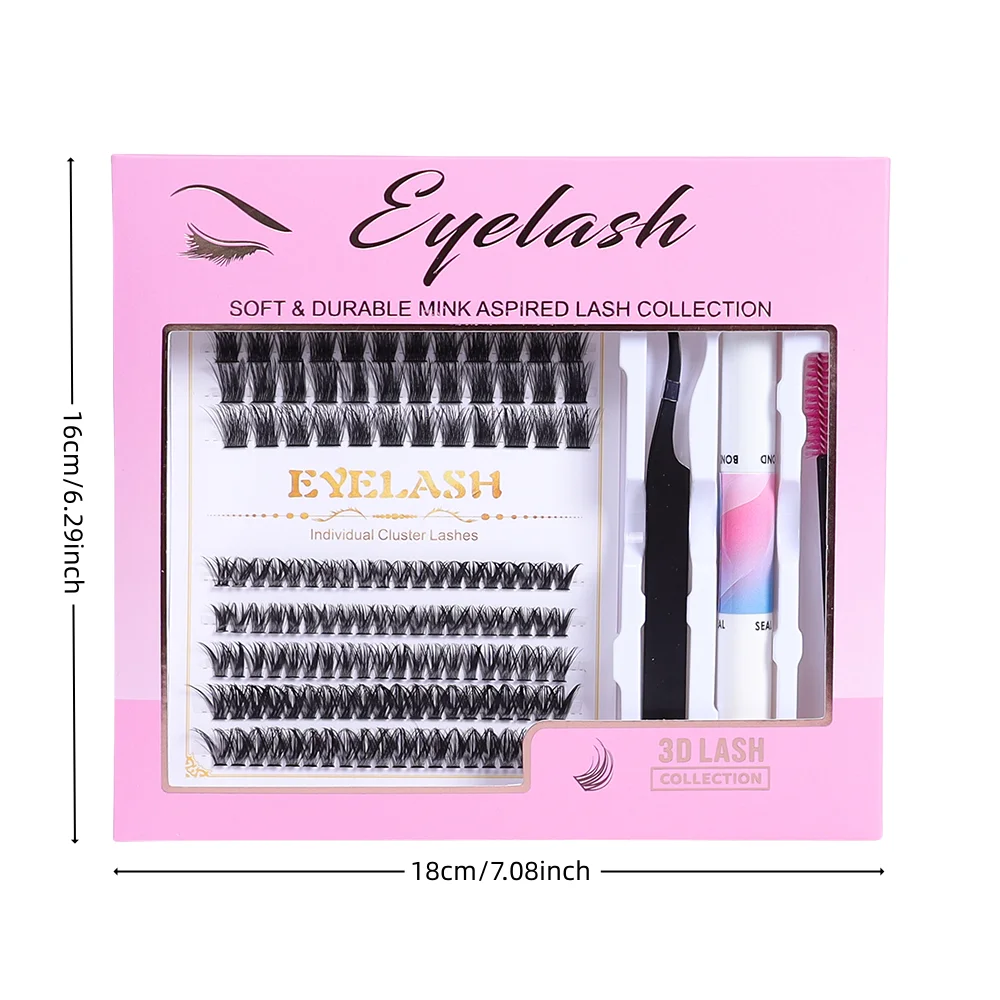 완벽한 속눈썹 익스텐션 키트, 트위저 접착제 씰 및 브러시 포함, 절묘한 선물 상자에 포장, 160