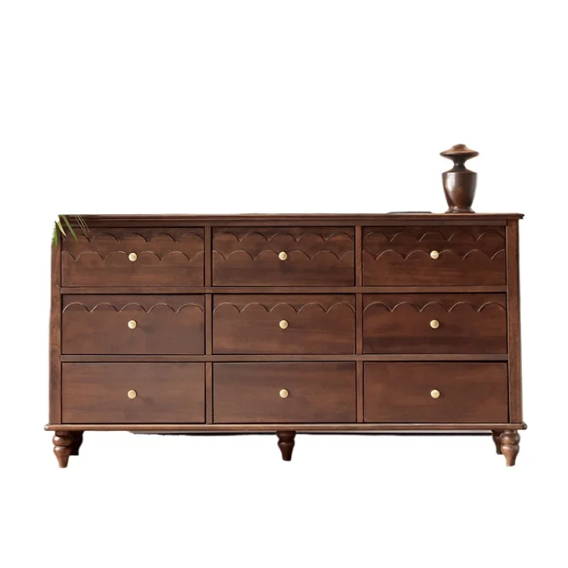 

~American solid wood chest storage locker bedroom French light luxury master bedroom nine chest chest retro home