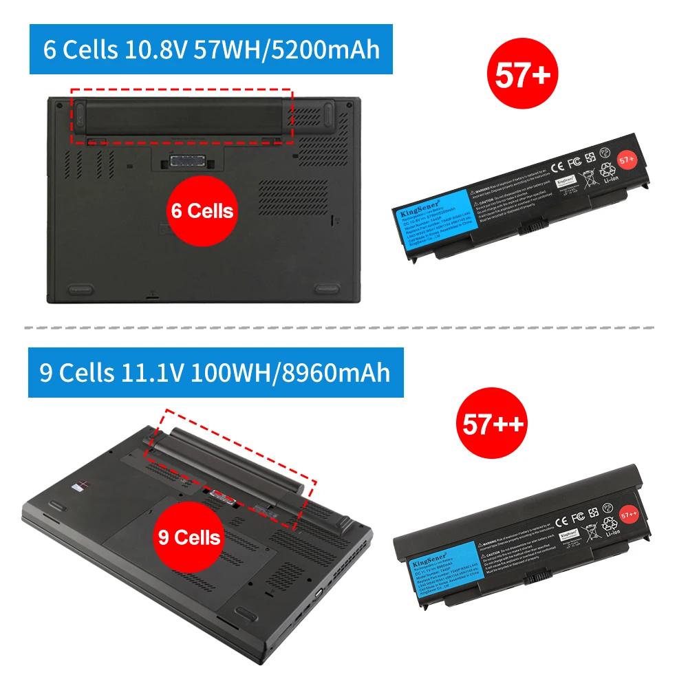 KingSener bateria do laptopa Lenovo ThinkPad T440P T540P W540 L440 L540 45N1152 45N1153 45N1149 45N1152 45N1145 45N1160 57 + 57 + + — zdjęcie produktu 2