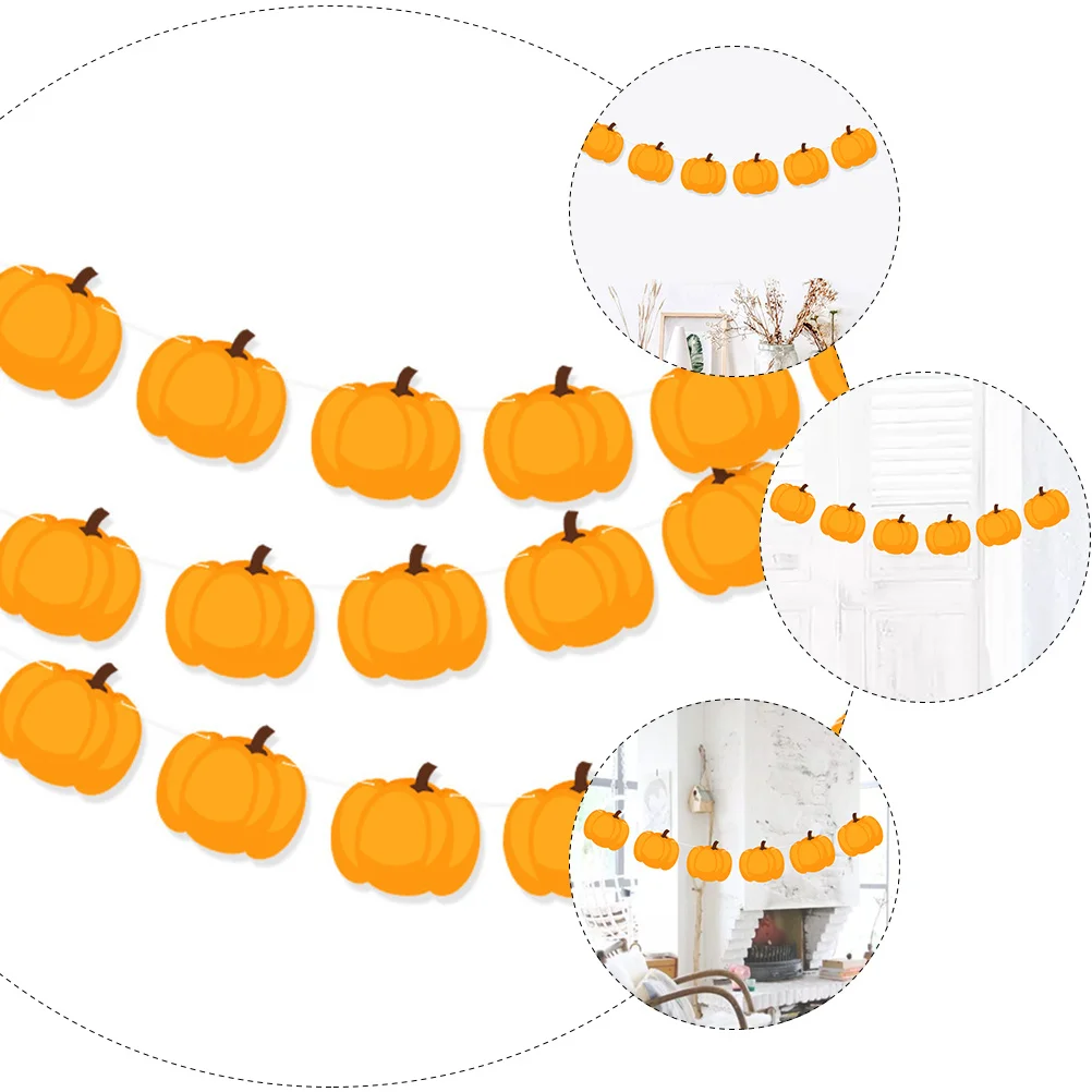 

1 pc Pumpkin Paper Garlands Premium Bright Thanksgiving Party Decorations Photo Props Hanging Banner For Thanksgiving Day