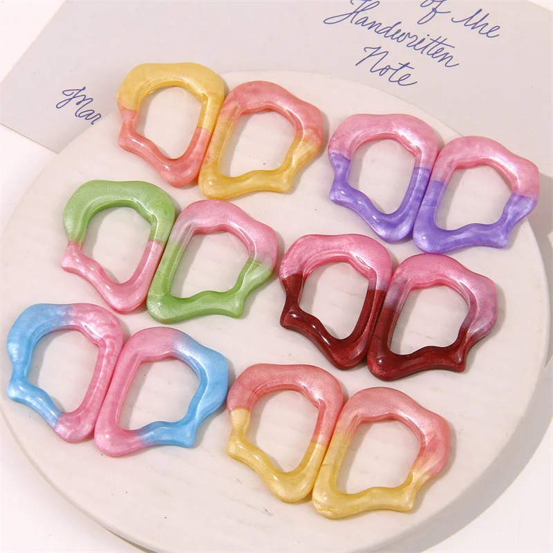 

New arrived 50pcs/lot color print geometry irregular shape resin beads diy jewelry earring/garment accessory