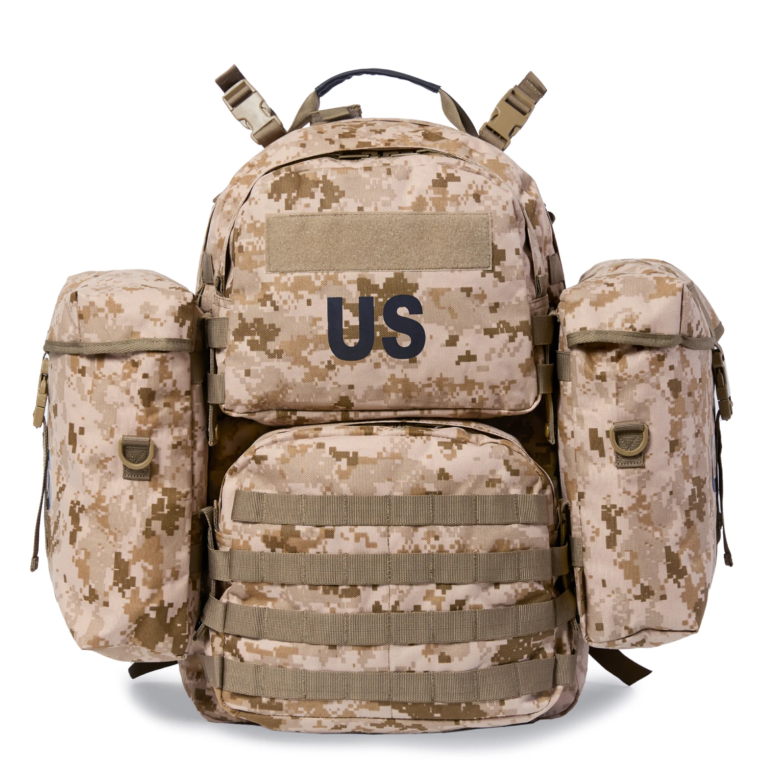 

Akmax Military MOLLE 2 Medium Backpack Army Tactical 50L Assault Rucksack Pack with External Frame Marpat Desert