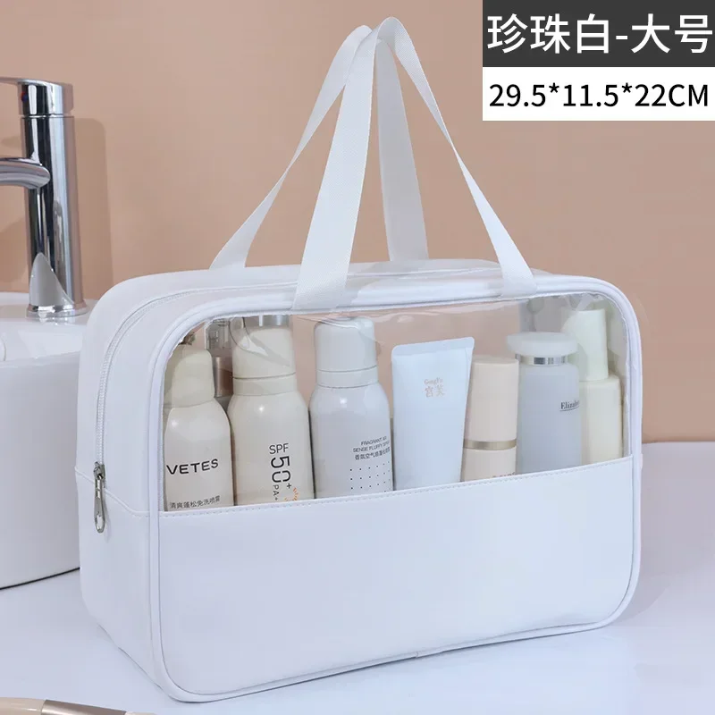 Women's Clear Makeup Bag Portable Travel Cosmetic Bag Large Capacity Bath Bag Multifunctional Waterproof Storage Compartment image 5