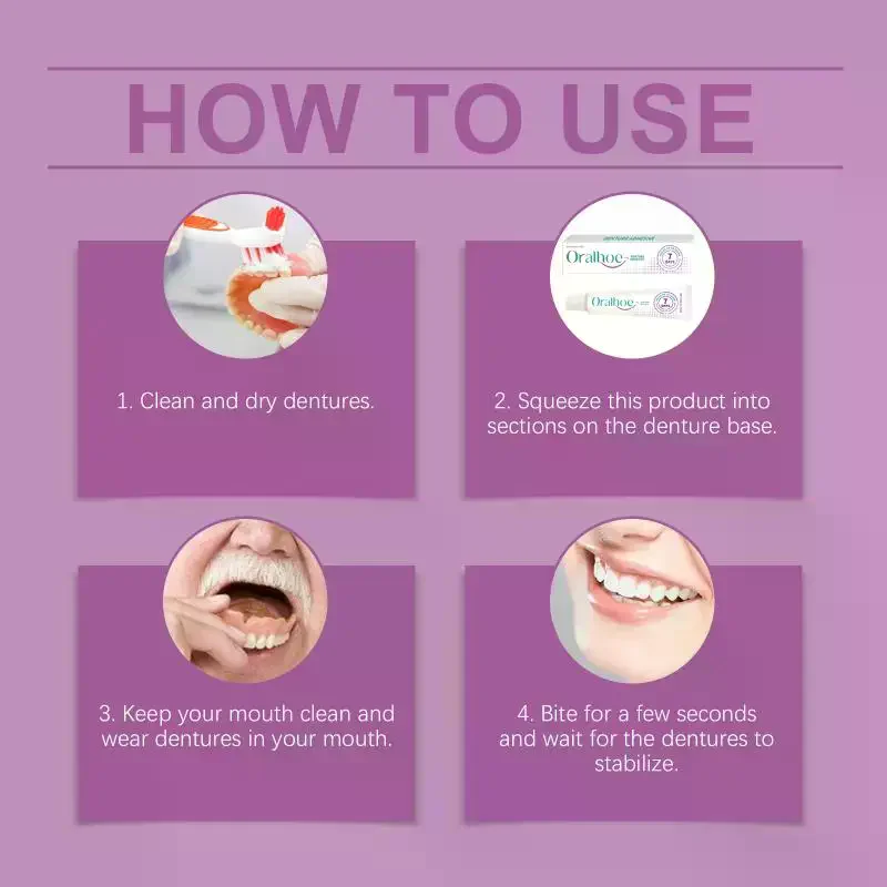 Dental Adhesive Paste Secure Dentures Natural Fitting Longwear Gentle Formula Suitable for Elderly