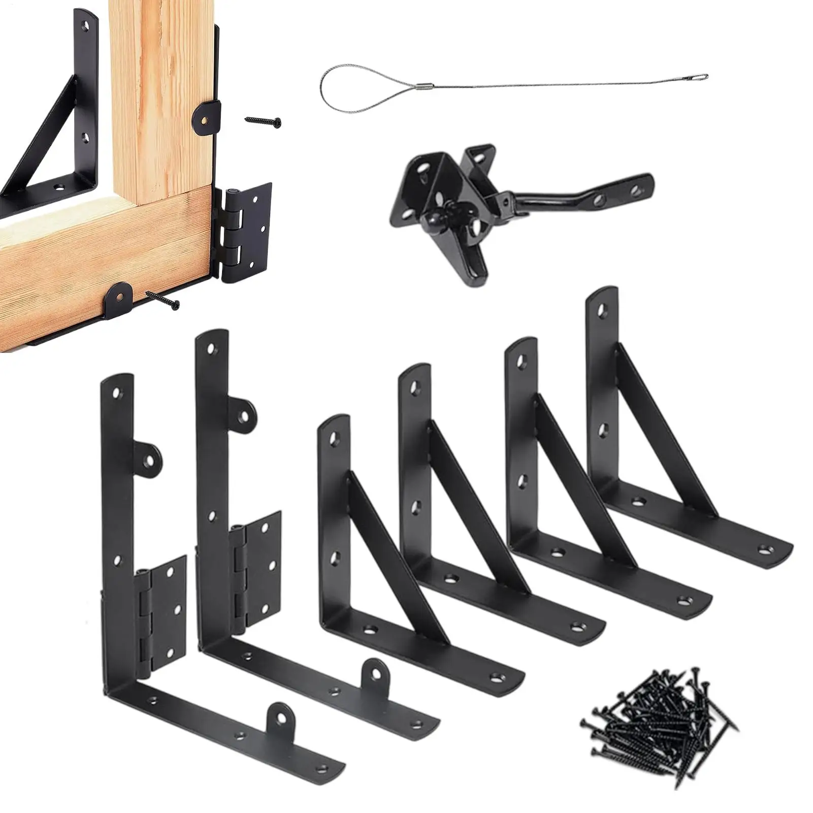 

Комплект ворот, 1 комплект оборудования для ворот, угловая скоба, кронштейн, защелка для подъездной дороги, навеса, двери, коралловый дом, уличная палуба, бассейн, сад