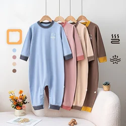 Autumn Newborn Boys Bodysuits Cotton Bear Pattern Long Sleeve Infant Baby Boys Rompers Loose Warm Loungewear Kids Boys Jumpsuits