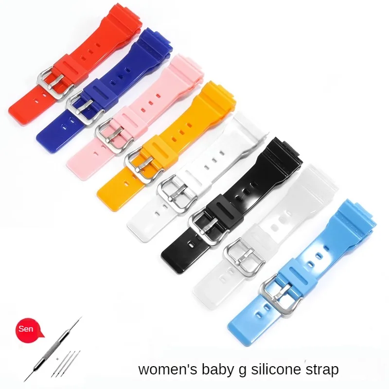 

Silicone Watchband Replacement Babyg BA110/111/112/120/130 Series Convex Interface Rubber Watch Strap 14mm