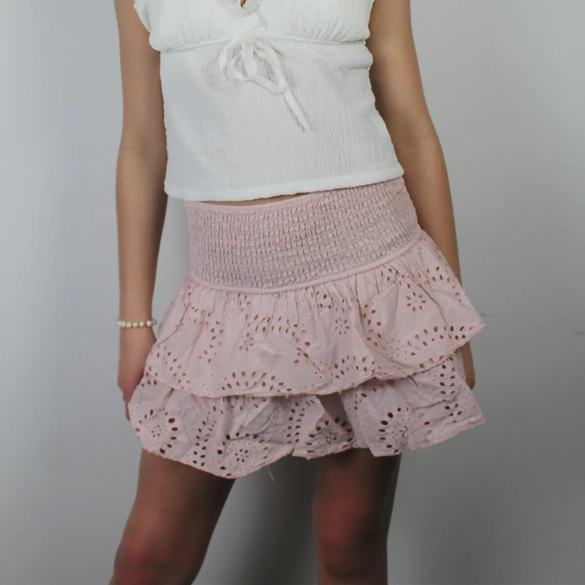 Womens Ruffle Mini Skirts A Line Pleated Short Skirts Boho Beach Mini Skirt Cute Skirts for Teen Girls