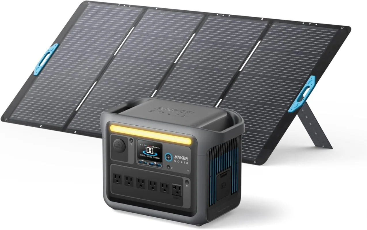 

C1000 Portable Power Station with 400W Solar Panel 1800W Solar Generator 1056wh LFP (LiFePO4) Battery 6 AC Outlets Up to 2400W