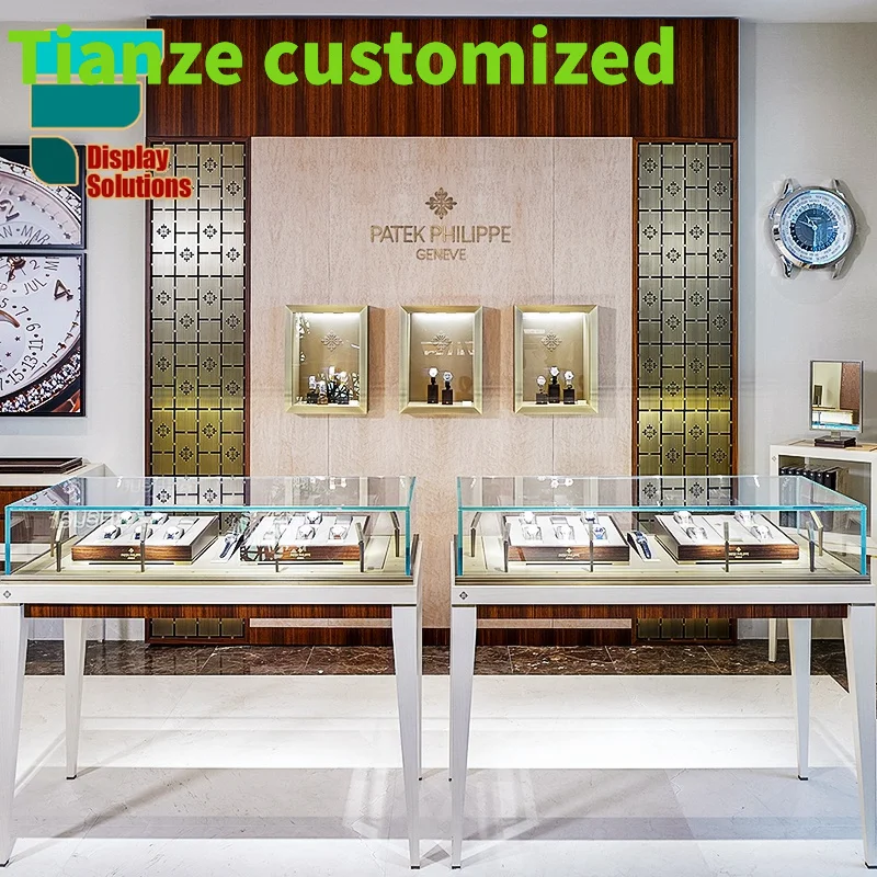 

Custom-Showcase custom floor-standing wooden glasses shop display stand led light glass display cabinet jewelry display rack