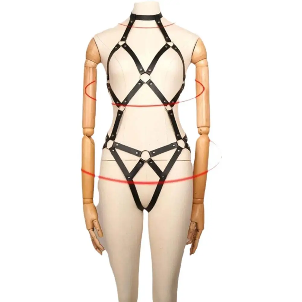 Alternative SM Leather Bondage Outfit Hollow Belt Accessory Role Play Costume Unisex for Men and Women Adult Sex Toy