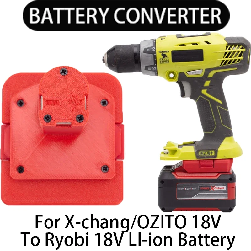 Battery adapter for Ryobi 18V ONE+ Li-ion tools to Einhell/X-Change/OZITO 18V Li-ion battery adapter/converter