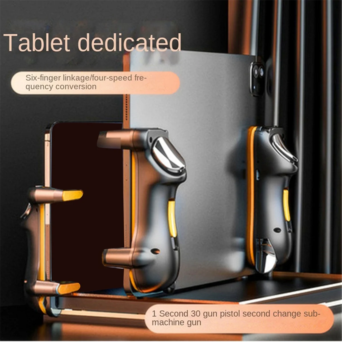 مشغل ألعاب ستة أصابع لجهاز Ipad لوحدة تحكم ألعاب PUBG L1 R1 زر مفتاح سبيكة لعصا التحكم Android Gamepad (برتقالي) ساخن #4