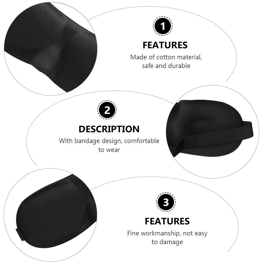 

5 Pcs Goggles Light Blocking Mask Eye Covers for Sleeping at Night Fashionable Cotton Breathable