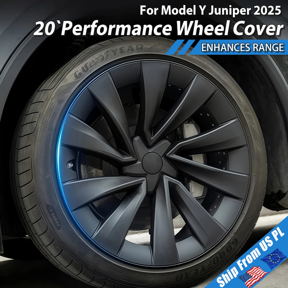

4 шт. крышка колеса 20 дюймов для Tesla Model Y Juniper HubCap Performance Замена колес Helix 2.0 2025 Полный обод Автомобильные аксессуары