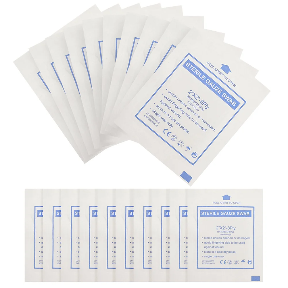 

60pcs Medical Gauze Sheet Pads Breathable Nonstick Cotton Wound Care Supplies Packing Travel First Aid Hospital