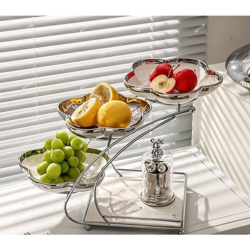 

Luxury Fruit Plate Creative Snack Candy Tray Living Room Coffee Table Decor for Home KTV