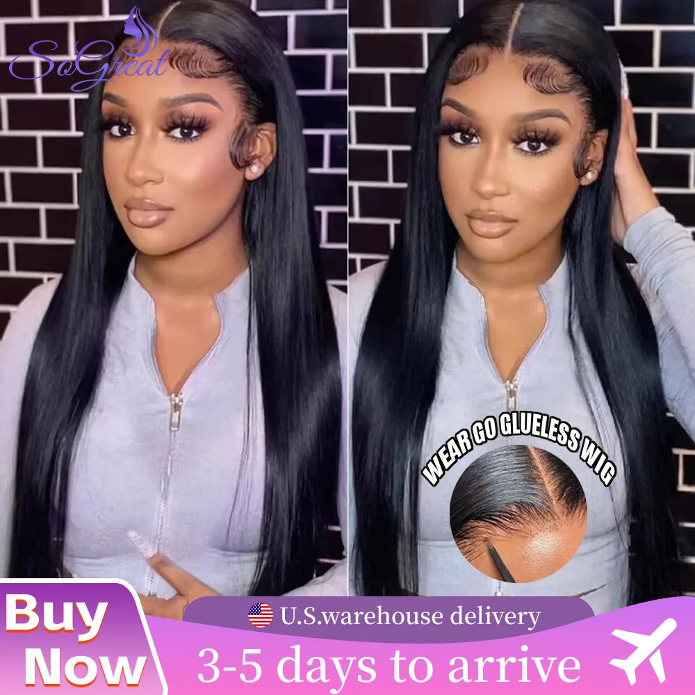 

SoGreat Wear And Go 5x5 Hd Парик с кружевной застежкой Бесклеевые костяные прямые парики из натуральных волос 4x4 Парик из натуральных волос с застежкой Бразильские волосы