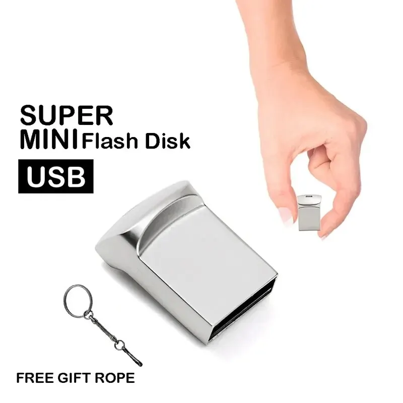 Super Mini Metal USB Flash Drives 64GB Creative Business Gifts Memory Stick Black Pen Drive Silver Storage Devices