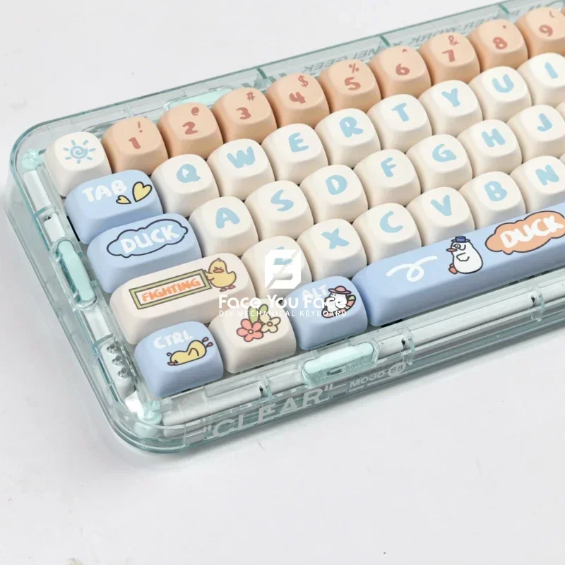 139 Keys/set Boring Duck Key Cap PBT MOA Profile Double Shot Keycap Thermal Sublimation Mechanical Keyboard for Customization