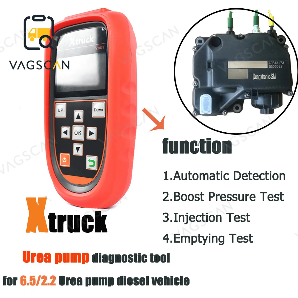 

Emptying Injection Test Test Xtruck Y007 Urea Pump Diagnostic Tool Support for 6.5/2.2 Urea Pump Diesel Vehicle Boost Pressure