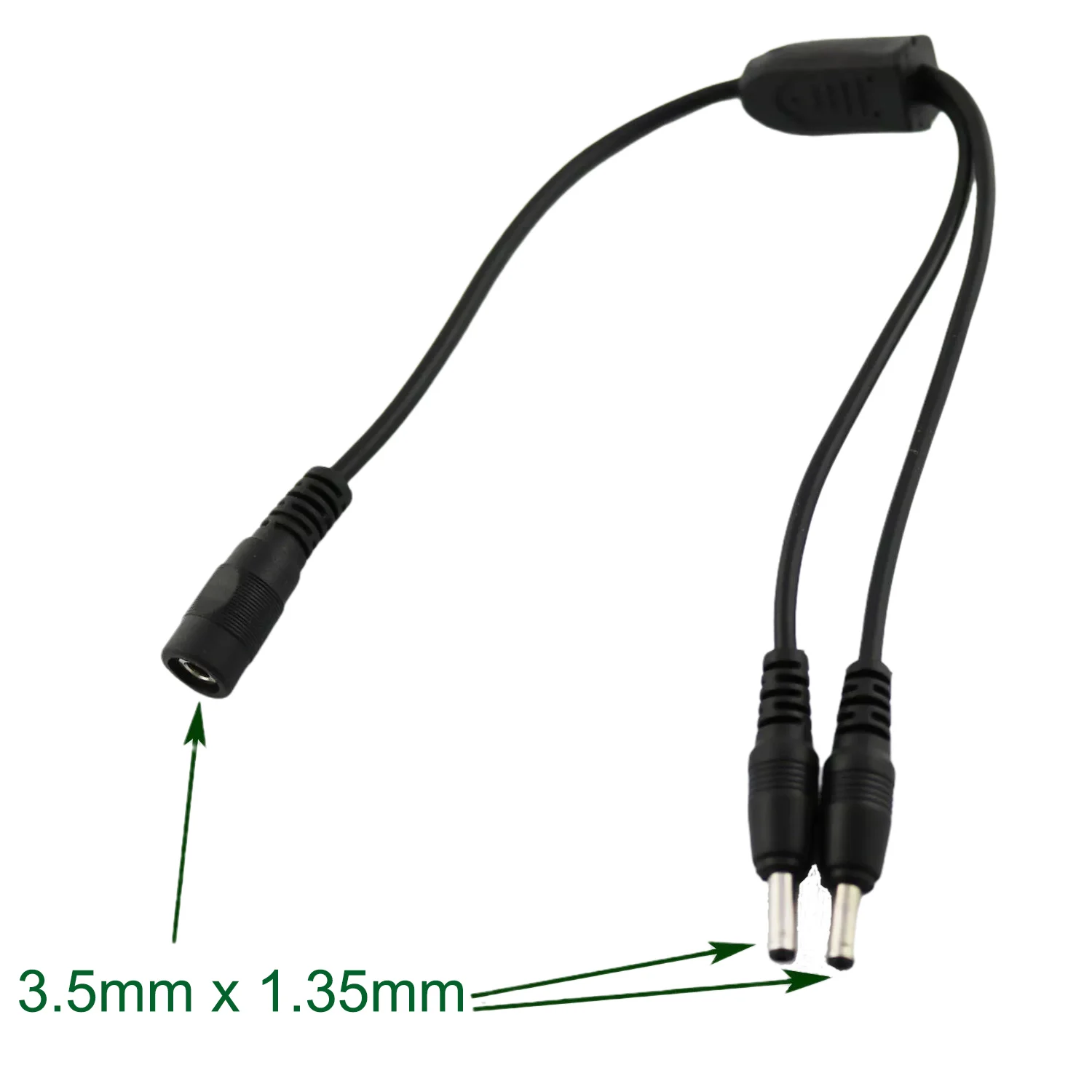 1pc 3.5mm X 1.35mm Female to 2 Dual Male DC Power Splitter Adapter Cord Cable CCTV Security Camera DVR HDVD LED Strip Light