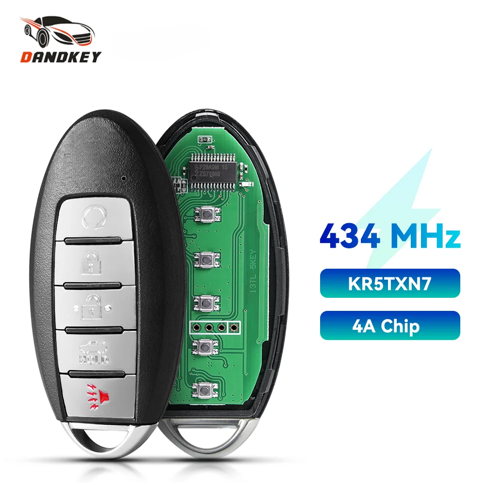 

Dankey FSK 433MHz Keyless-Go Remote Control Key 4A Chip Car Key for Nissan Pathfinder Murano Rogue (SUV) KR5TXN7 KR5TXN4