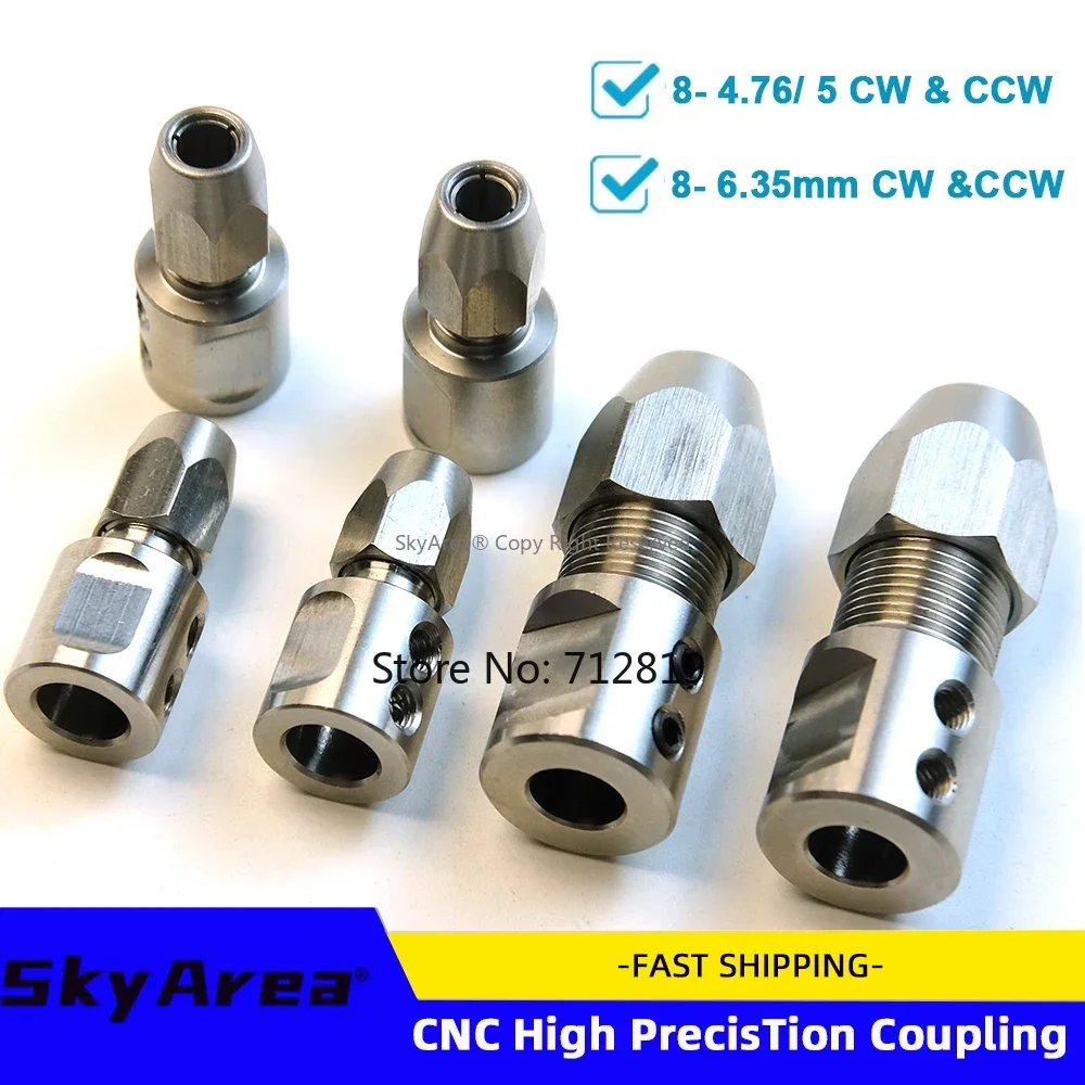 Flexible Coupling Soft Shaft Lock Motor Shaft 8mm To Drive Shaft 4.76mm/ 5mm/ 6.35mm for Komatsu QJ 26-29CC Fuel RC JET Boat