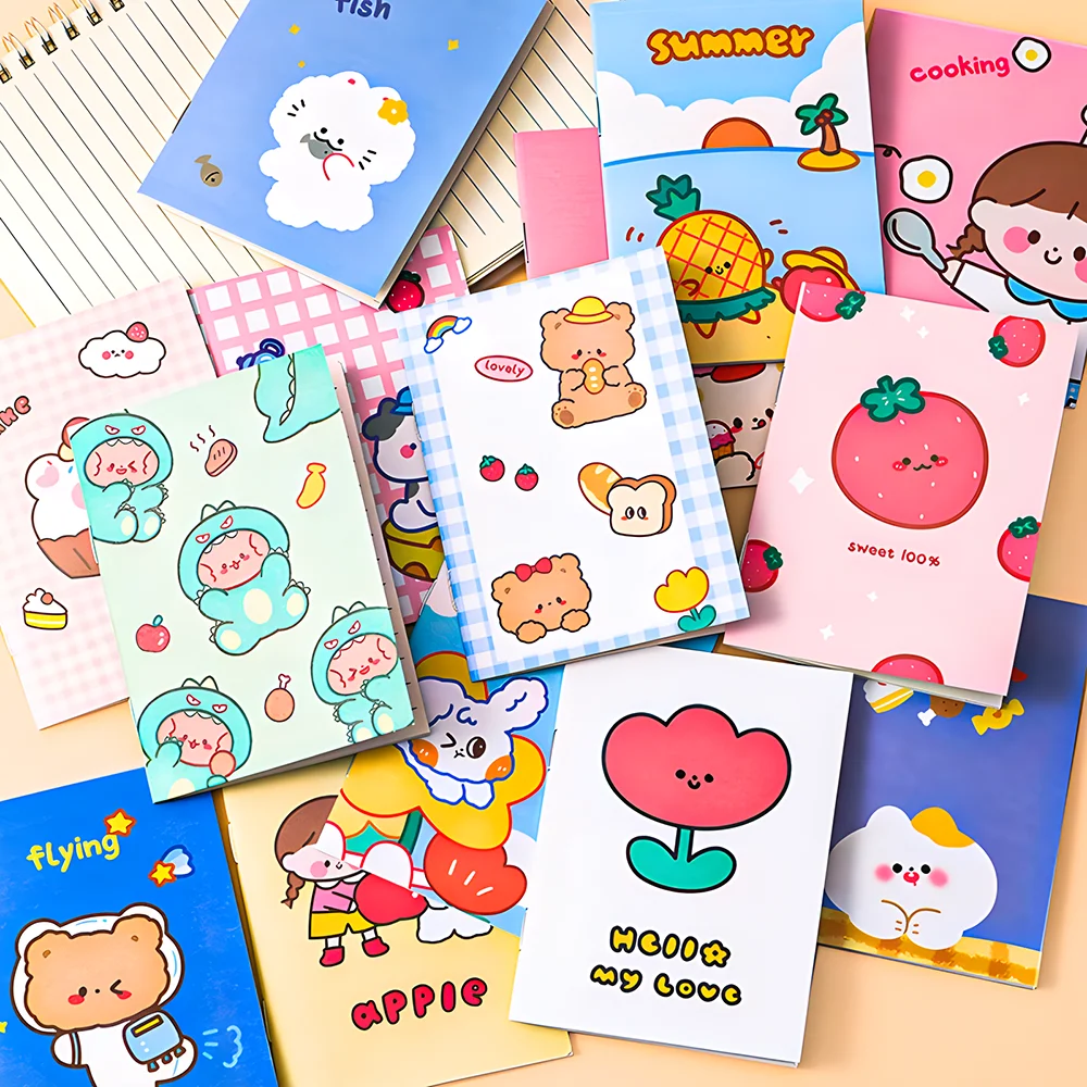 Cartoon Small Notebooks Pocket Size Cute Mini Notepad School Girl Women Stationery Diary Planner Journal Agenda Office Supply A7