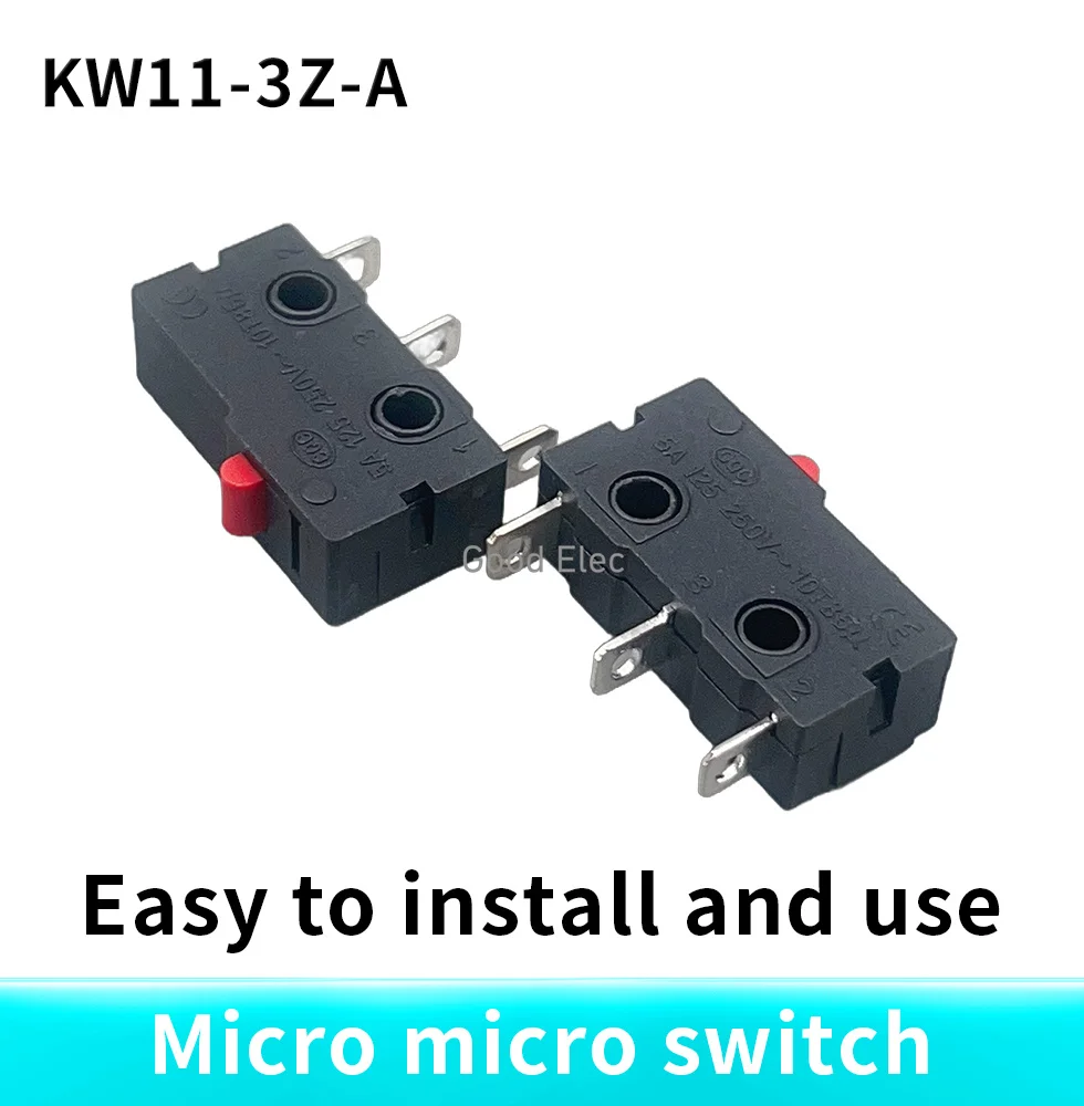 5/10pcs  KW11-3Z  Small micro limit switch mechanical stroke 5A 125/250V~10T85 self-reset foot