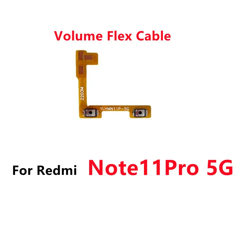 For Xiaomi Redmi Note 11 11S 11T 11E 4G 5G Pro Power Volume Button Flex Cable Side Key Switch ON OFF Control Button Repair Parts