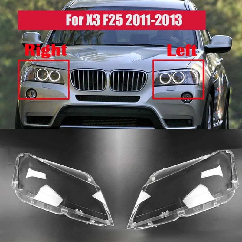 For -BMW X3 F25 2011 2012 2013 Car Headlight Cover Clear Lens Headlamp Lampshade Shell