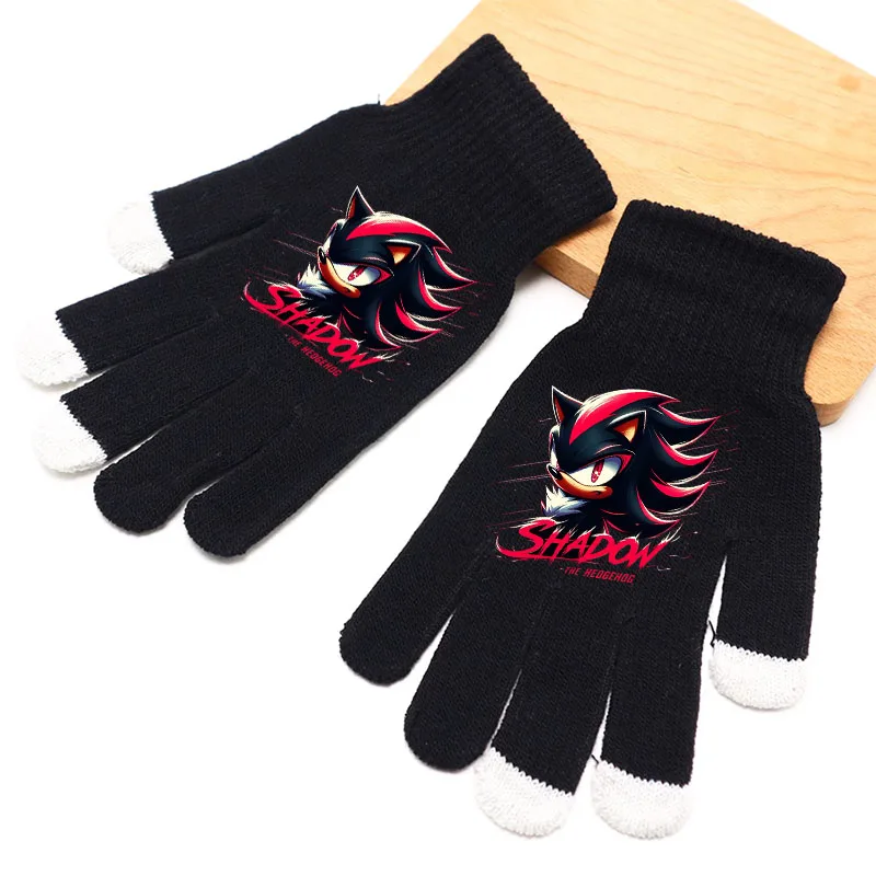 Sonics Kids Anime Printed Glove Children Cartoon Cute Gloves Winter Casual Warm Accessories Shadow The Hedgehog Mitten Xmas Gift