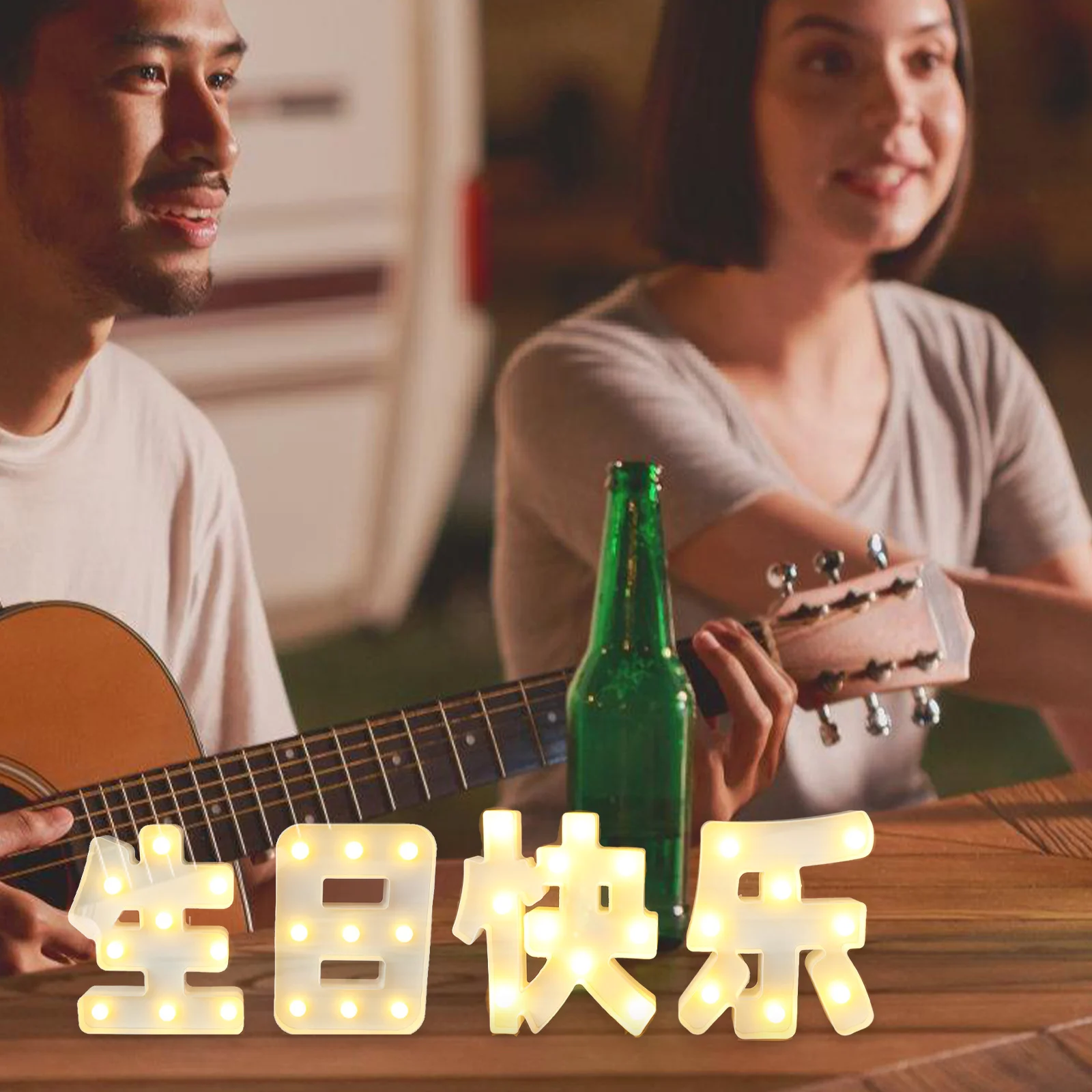 Decoration Happy Sign Party Photo Backdrop Neon Light Props Birthday LED nament LED Birthday Decoration Commercial Lighting