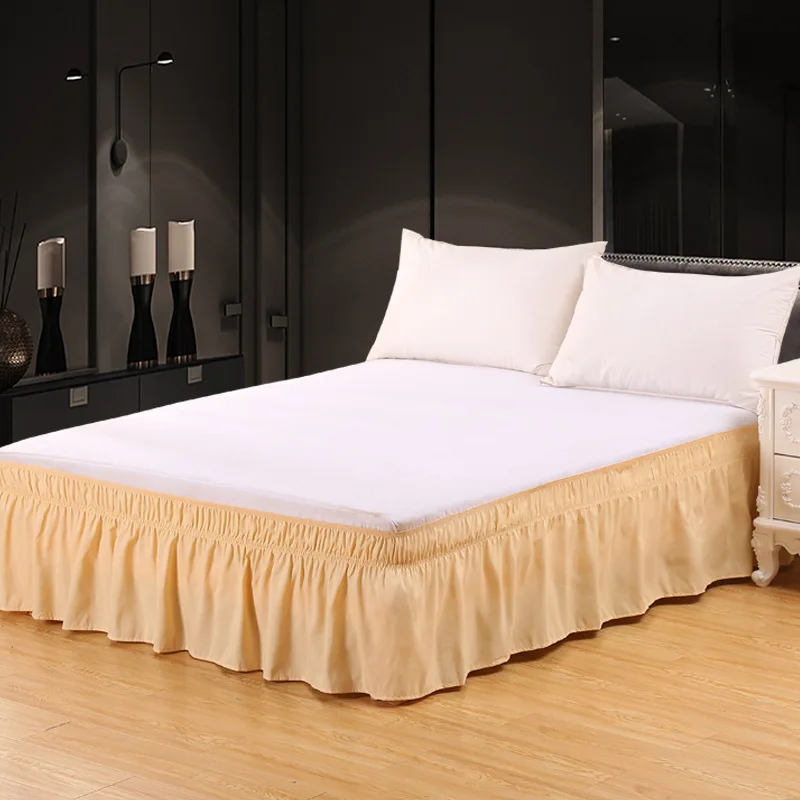 Solid Color Elastic Bed Sheet Bed Skirt Wholesale Foreign Trade Elastic Simple Bed Skirt Single Bed Ruffles