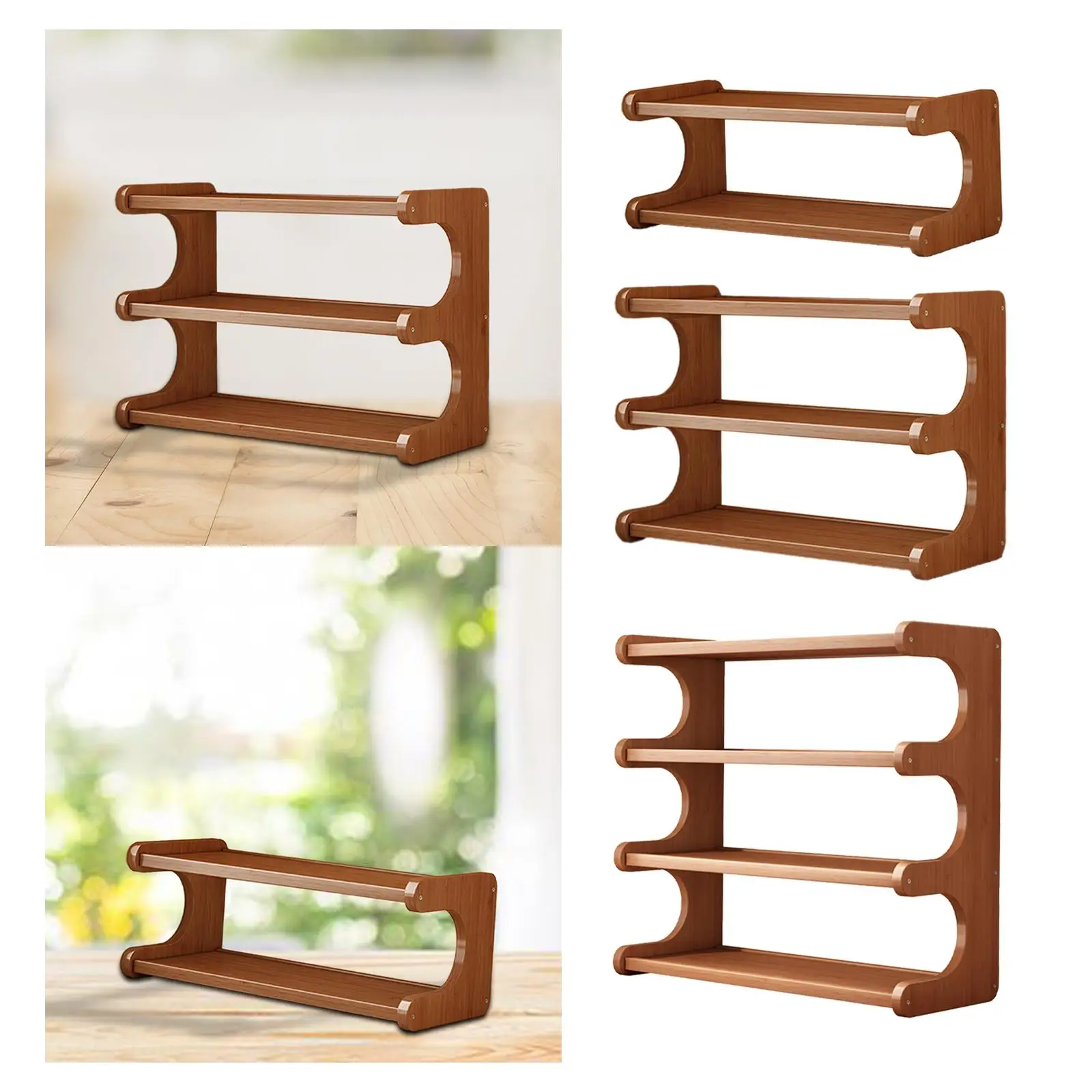 Storage Rack Decoration Display Shelf Rustic Coffee Cup Holder Tabletop Display Shelf for Kitchen Office Dresser Top Dorm Decor