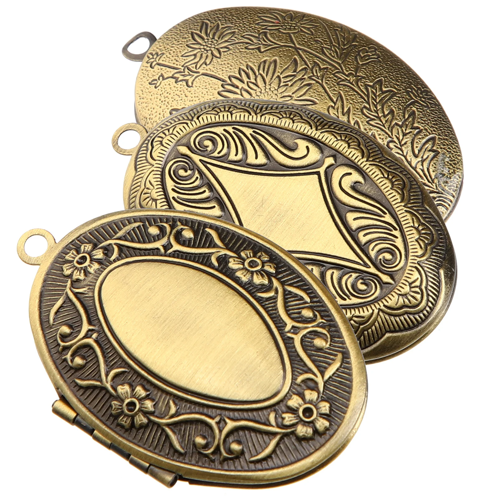 

3Pcs Picture Frame Ornament Locket Necklace Pendant Smooth Surface No Burrs Handmade Jewelry Keychain Bag Decor